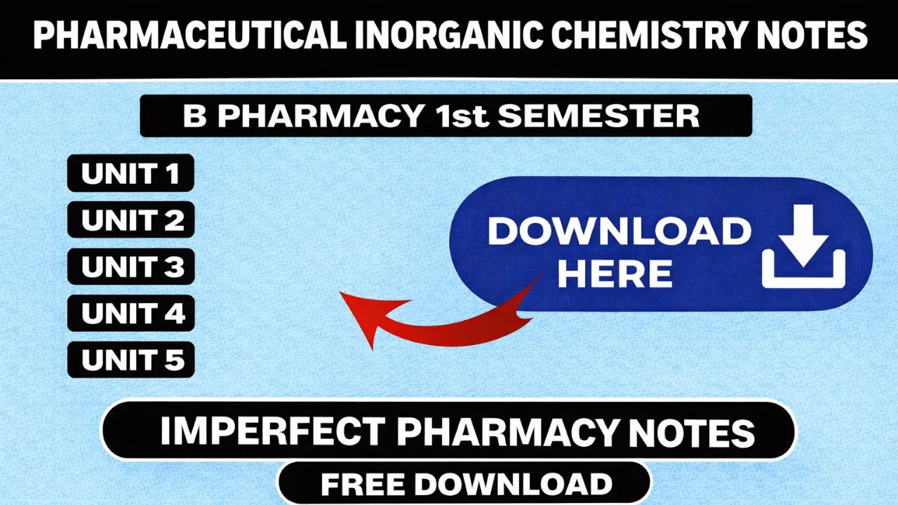 Pharmaceutical Inorganic Chemistry Notes