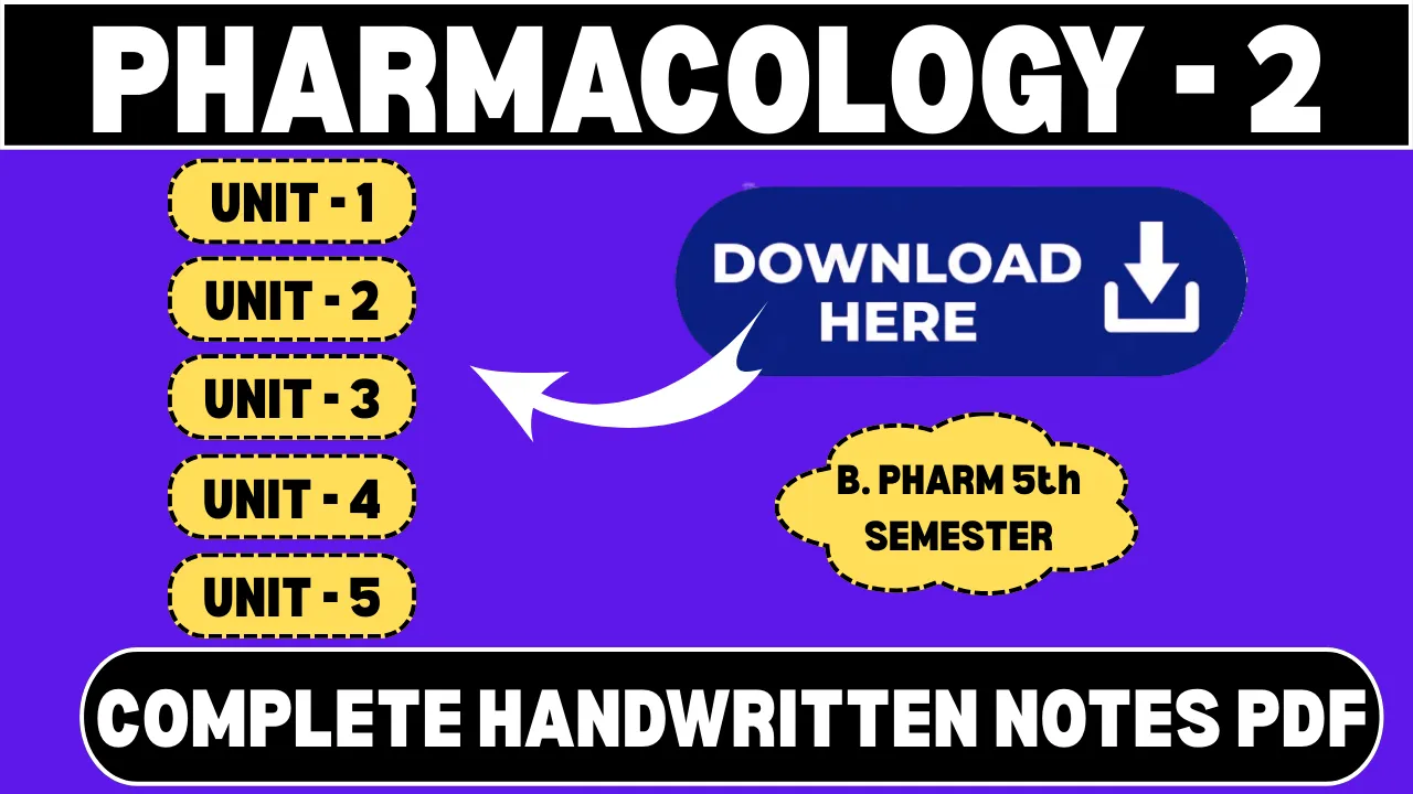 Pharmacology 2 Notes | B Pharmacy 5th Semester Imperfect Pharmacy Notes