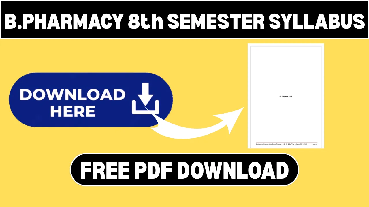 B. Pharmacy 8th Semester Syllabus PDF