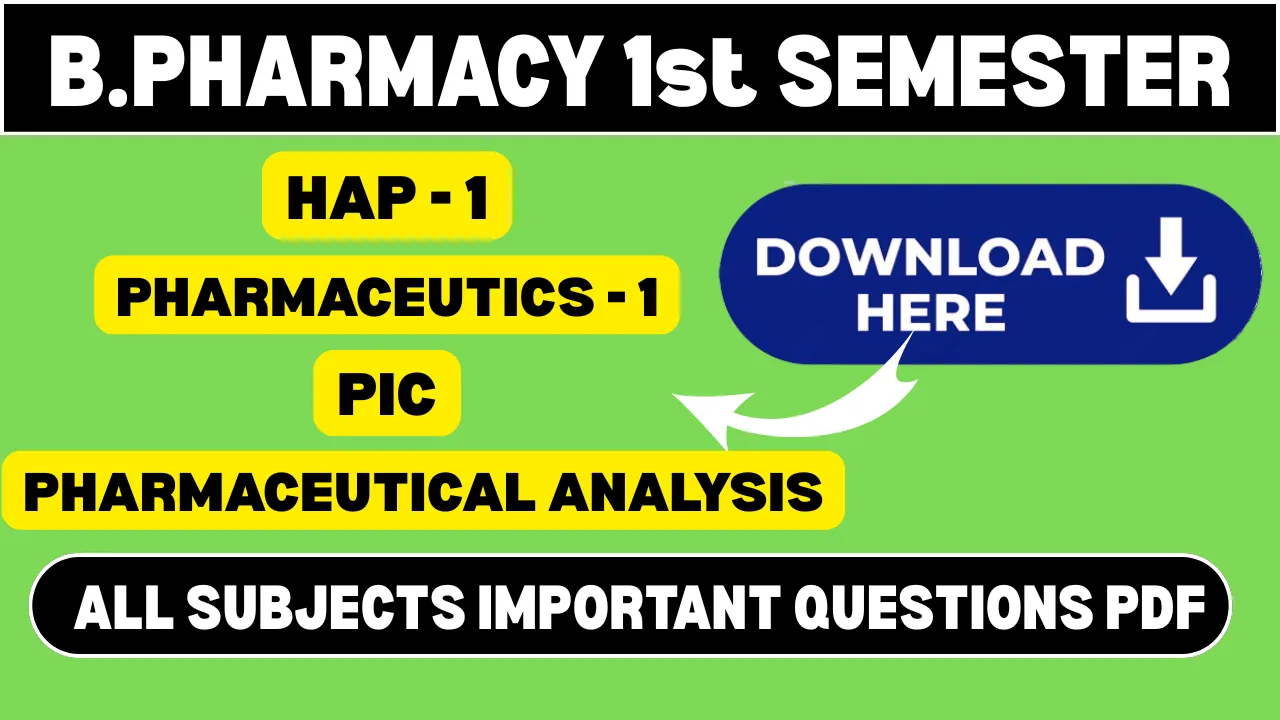 B. Pharmacy 1st Semester Important Questions
