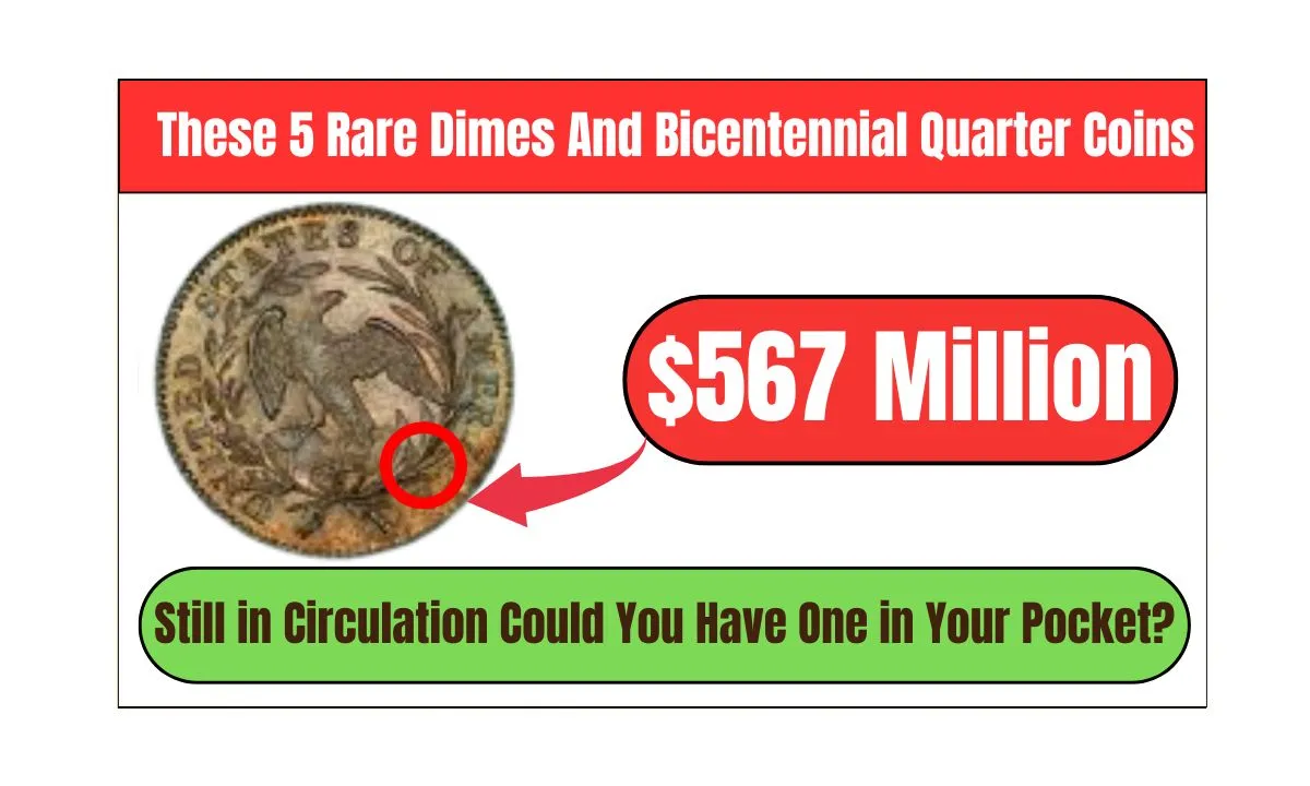 5 Rare Dimes and Bicentennial Quarter