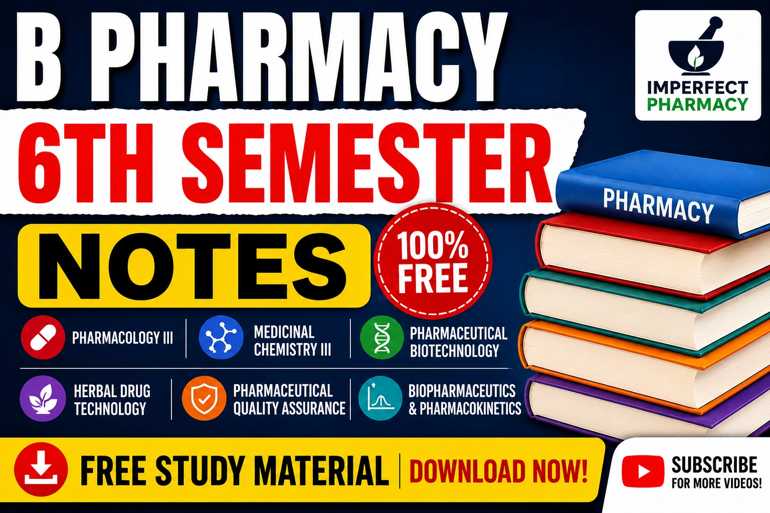 B Pharmacy 6th Semester Notes