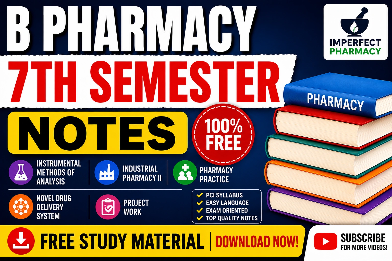 B Pharmacy 7th Semester Notes
